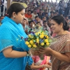 Director Greeting HRD Minister