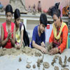 Children Making Objects with Clay