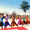 Children Performing with National Flag at Wagha Border